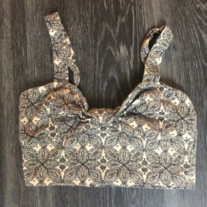 Black and Tan Sweetheart crop top